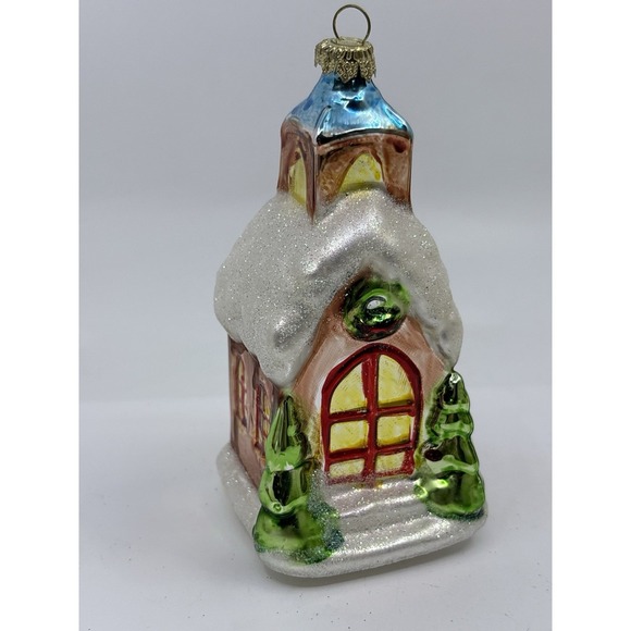 Old World Christmas Other - Old World Church Glass Ornament Christmas  4"